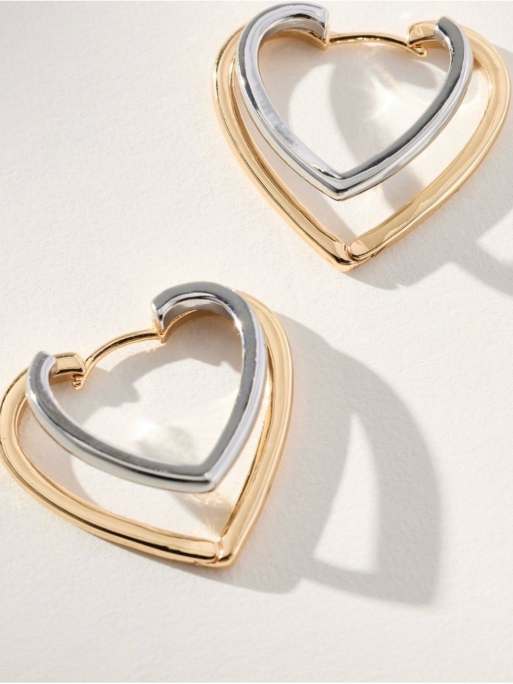 Anthropologie Double Heart Earrings